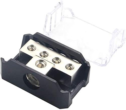 RKURCK 4 Way Power Distribution Block, 0/2/4 AWG Gauge in, 4/8/10 4 2Pack