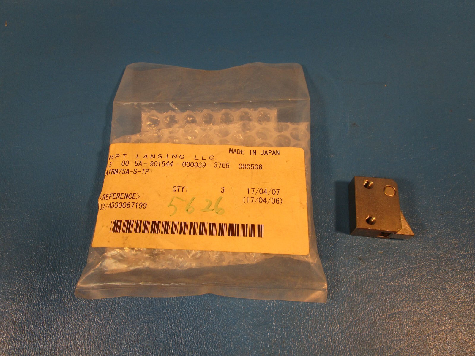 MISUMI ATBM7SA-S-TP Feed Finger, Straight Type, Electroless Nickel Plating