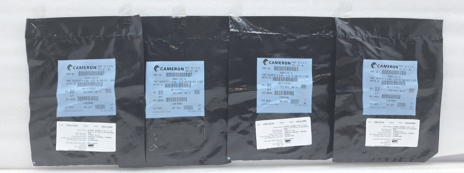 CAMERON 702647-24-13 O-RING SIZE AS568A 2-241 3.859 LOT OF 4 PCS NEW FAST SHIP
