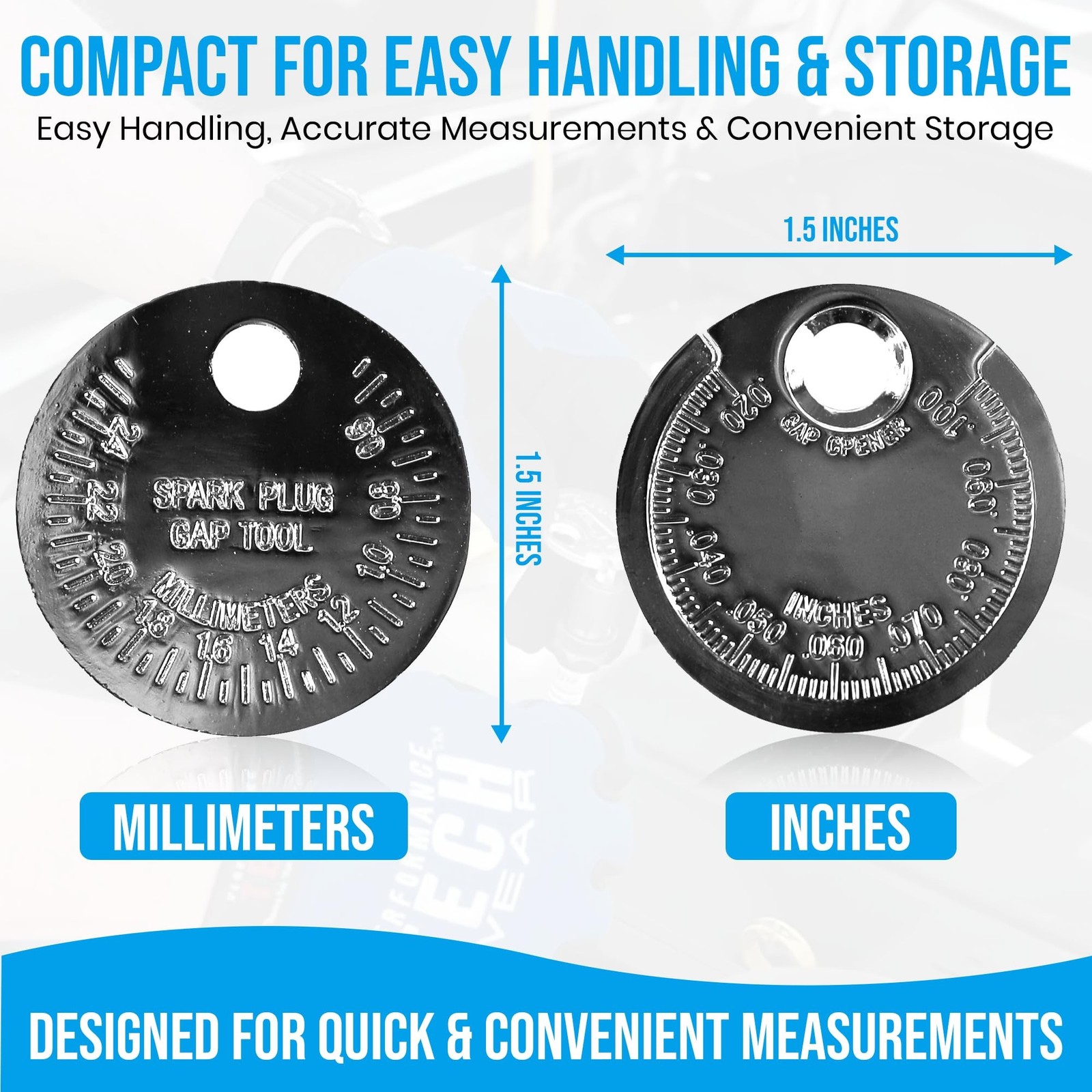 Harrier Hardware 3-Pack Spark Plug Gap Gauge Tool – Coin-Style Gapper with SA…