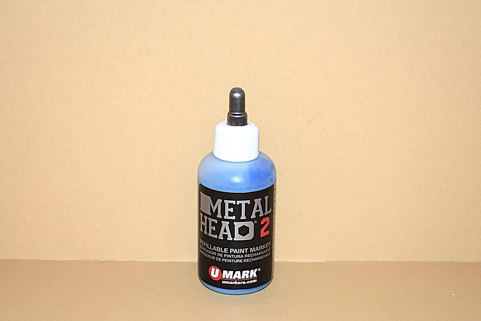Metal Head 2 Paint Marker Blue 2 Oz Auto Salvage Industrial Junk Yard Crafts