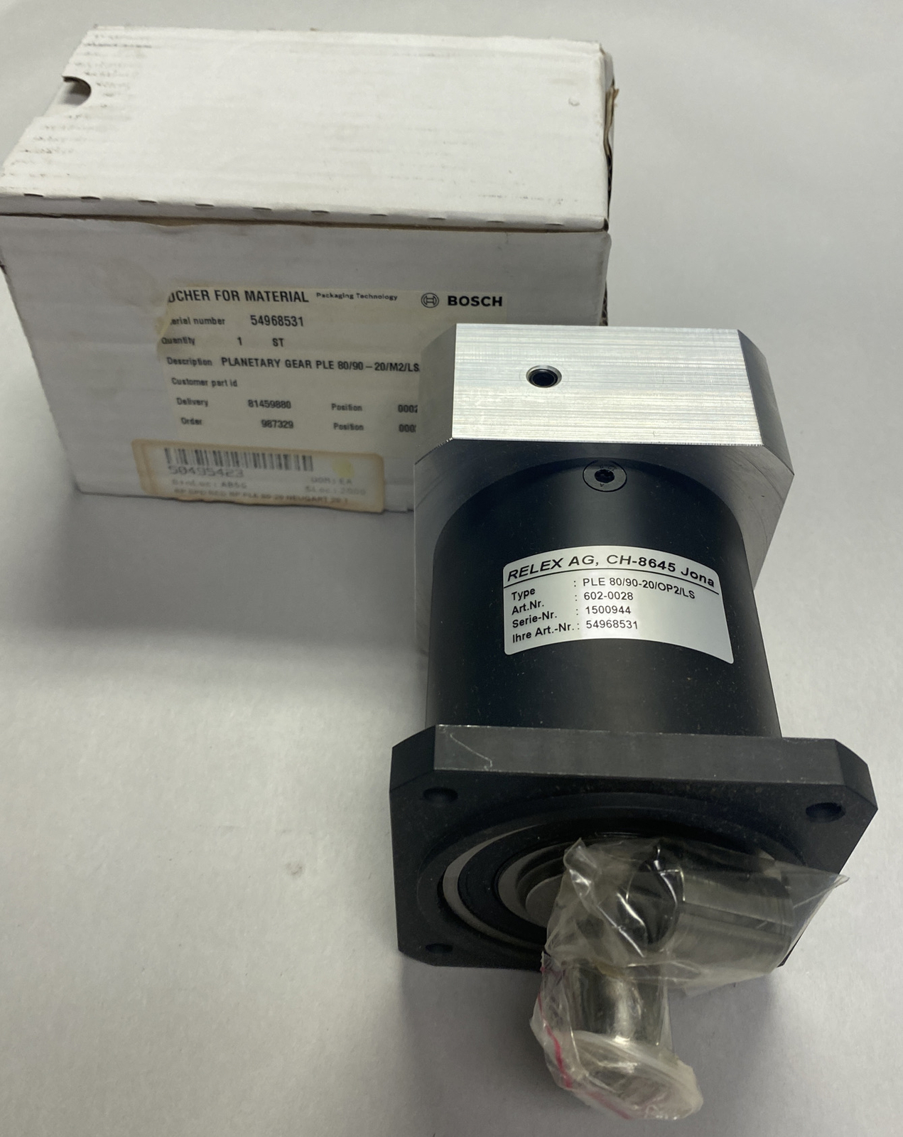 RELEX AG,PLE 80/90-20/OP2/LS,GEAR REDUCER NEW