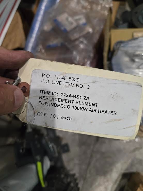 INDEECO 100KW 3472W 266V 311893 E21A TUBULAR HEATER ELEMENT AIR HEATER NEW $399