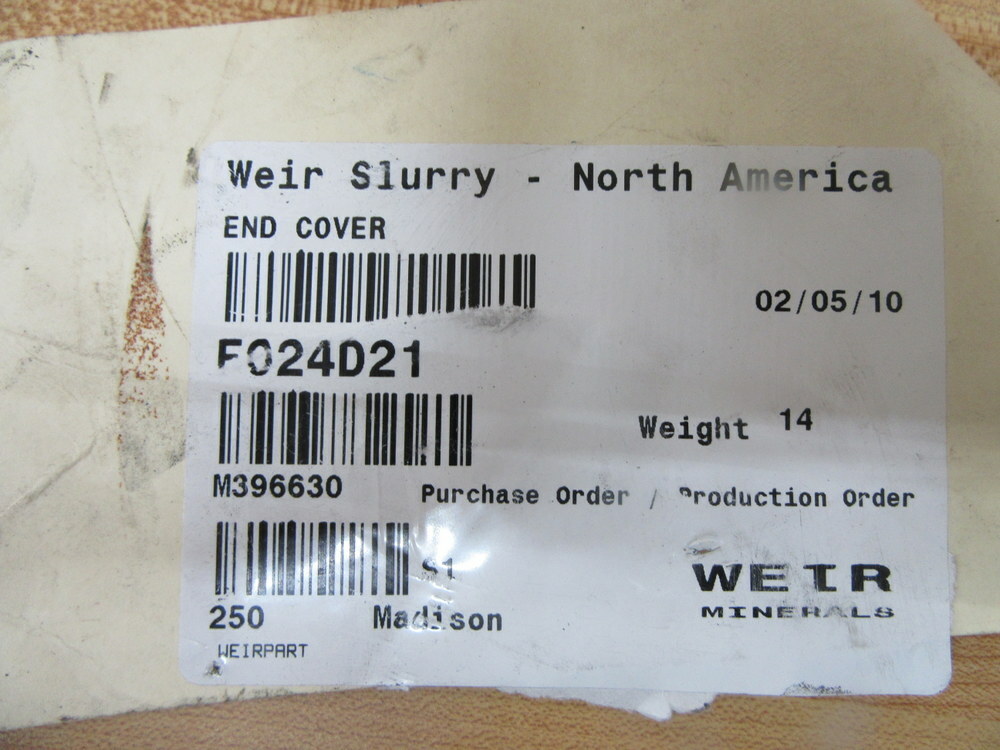 Weir Slurry E024D21 End Cover
