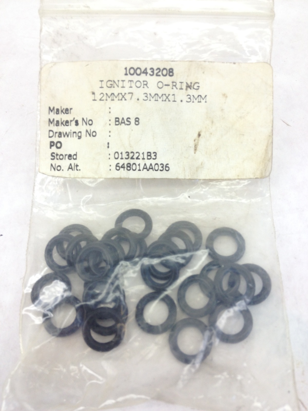 NEW! BAS-8 IGNITOR O-RINGS 12mm X 7.3mm X 1.3mm 26-PK FAST SHIP!!! (H148)