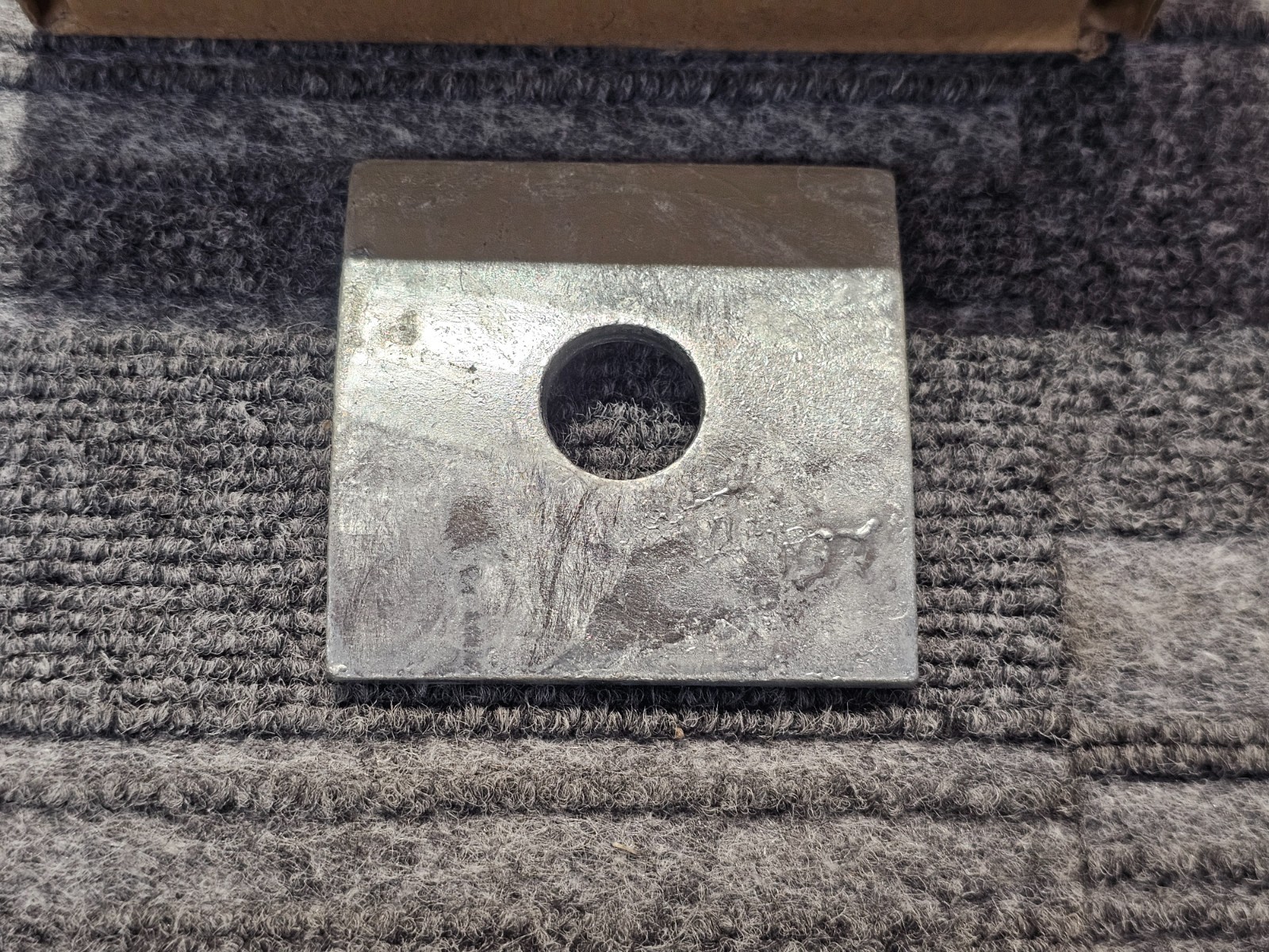 (QTY 50)Square-Curved Washer, Steel, Galvanized, 3/4″ dia, 3×3×1/4, 13/16, DF4W5