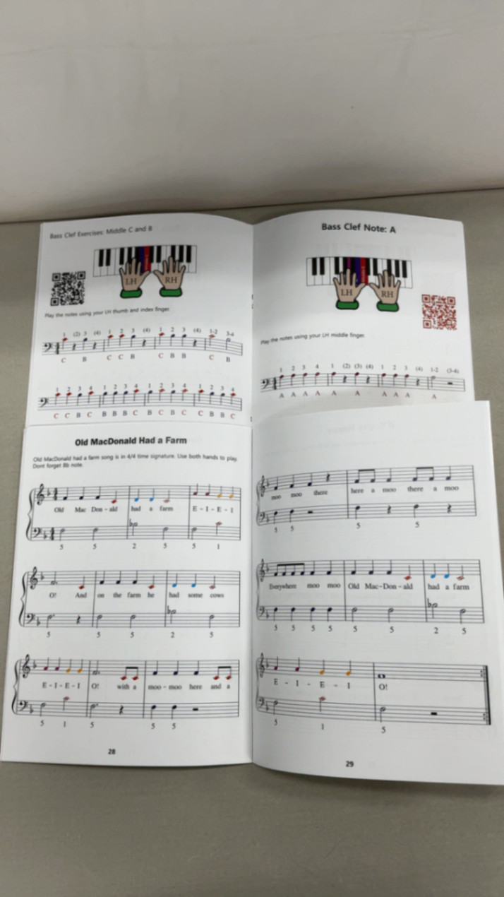 QMG Color Piano and Keyboard Stickers Book 1 and Book 2