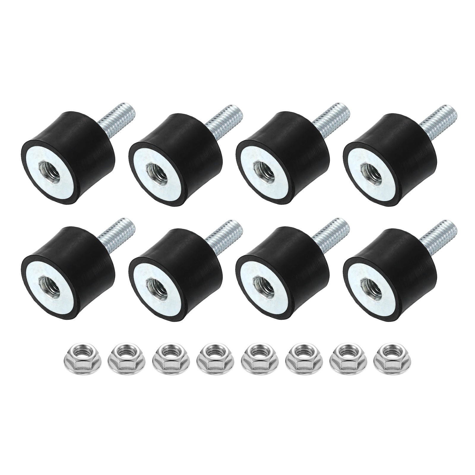 8Pcs M6x18mm Rubber Mounts, 20x15mm(DxH) Rubber Shock Absorber Mount with Nuts