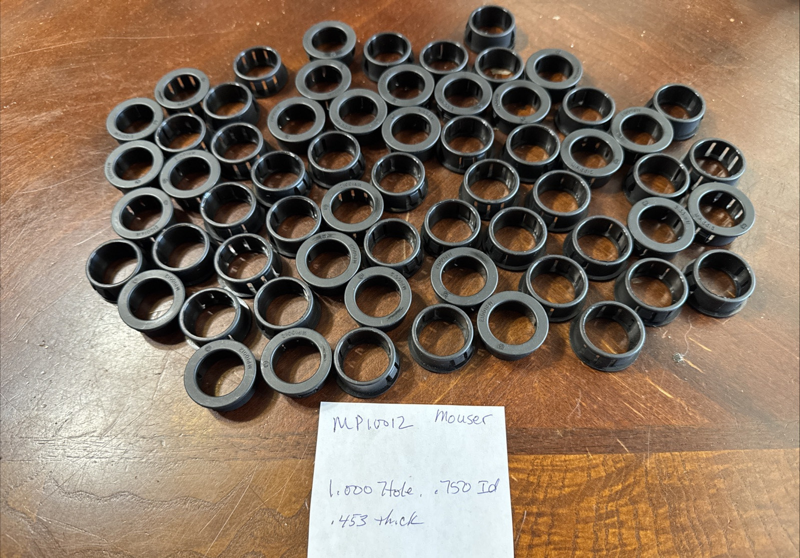 Mouser MP10012 Grommet 1.0 Hole .75 ID .453 thick (69 pcs) & WG0906 1/2″