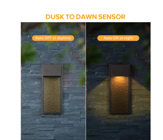 LamQee 1-Light Black Outdoor Hardwired LED Flush Mount Wall Sconce Dusk to Dawn
