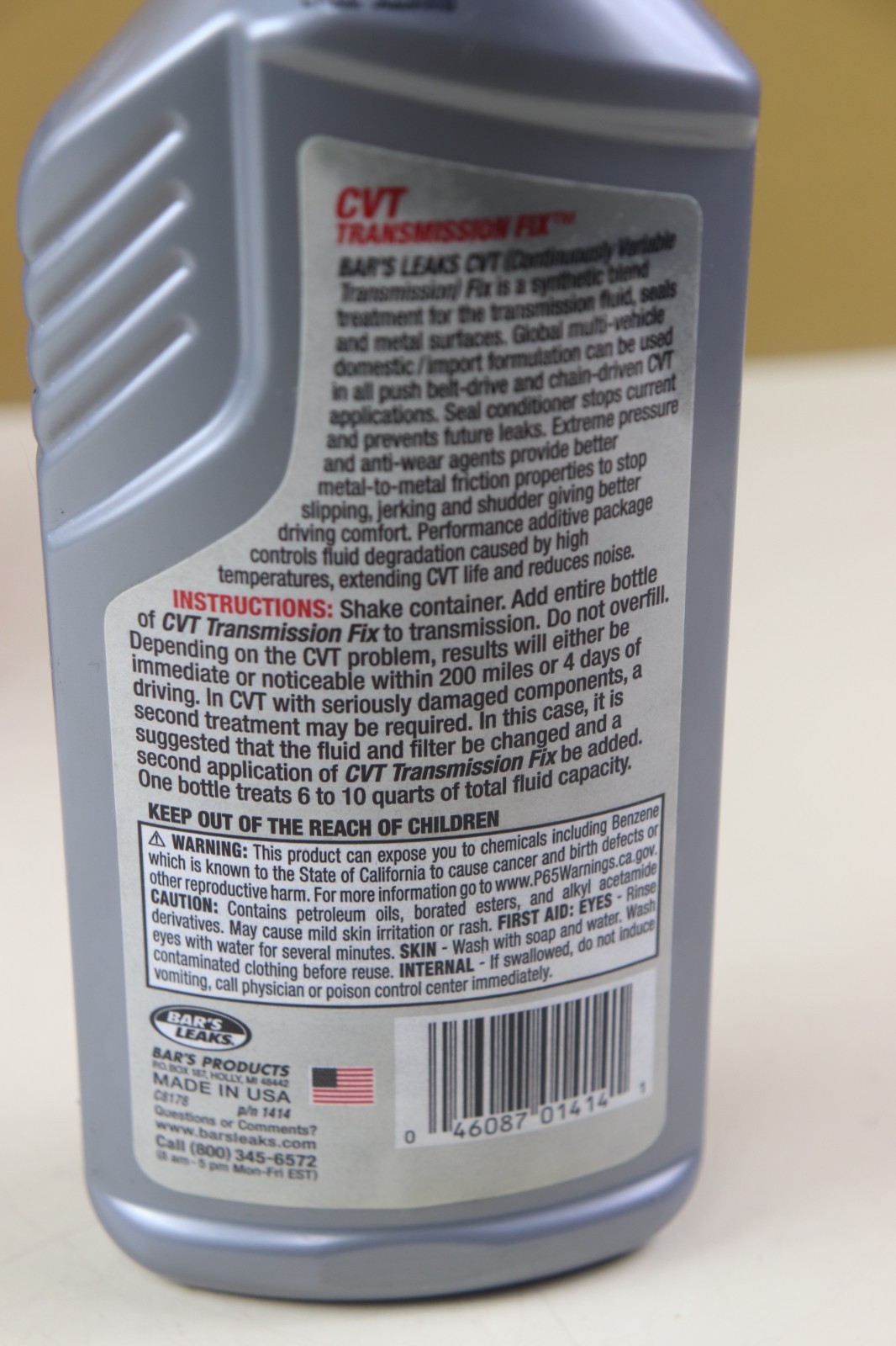 (6) Bar’s Leaks CVT Transmision Fix 11fl oz ea. 1414 New