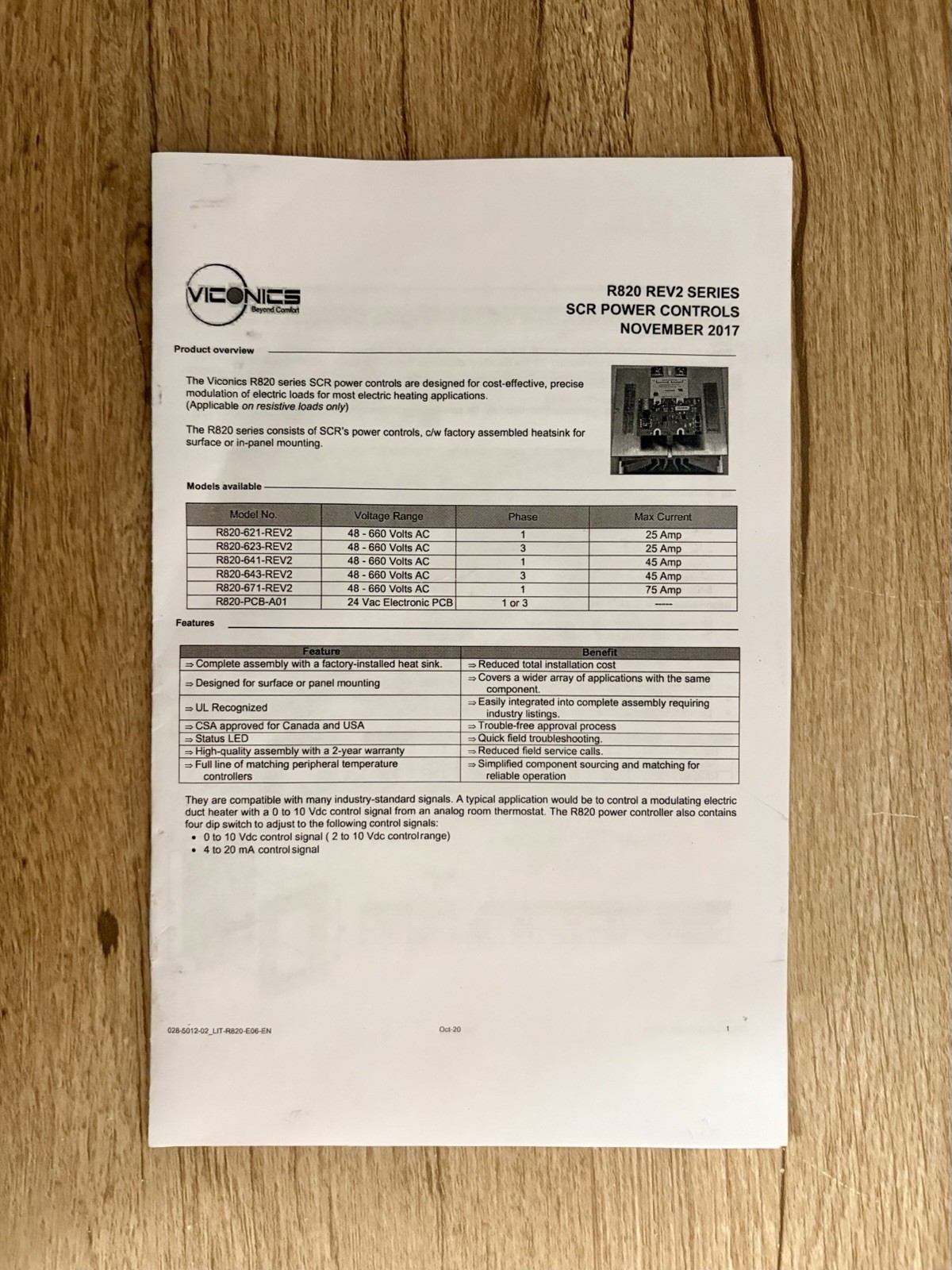 Viconics Electric R820-641-REV2 SCR Power Controller 600 V 45 A