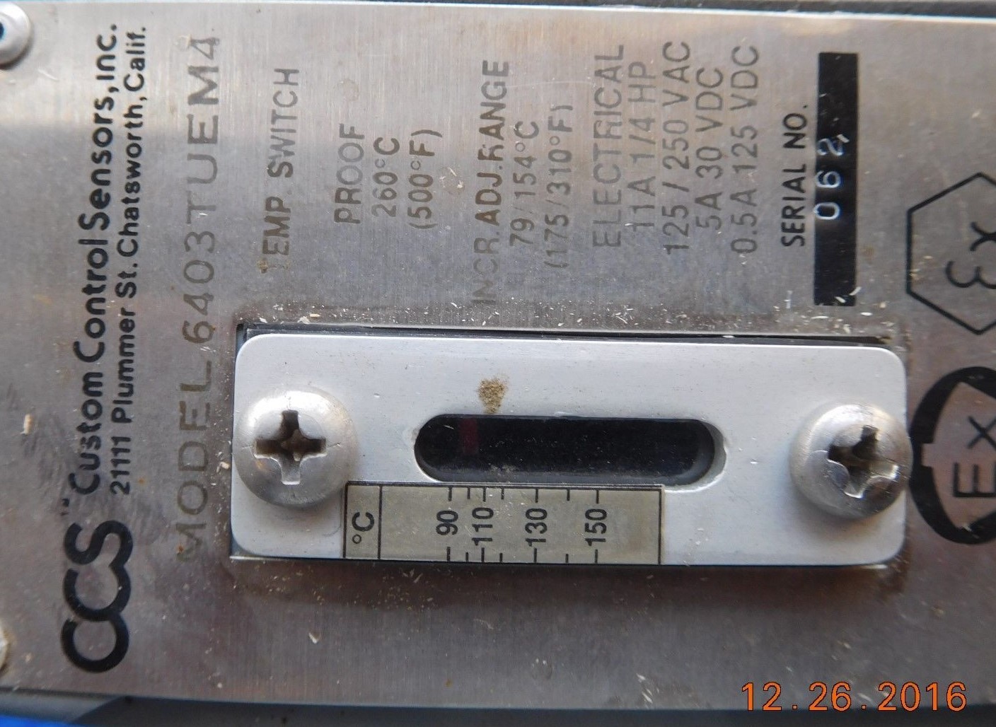 (1 each) CCS Custom Control Sensors Model 6403TUEM4 6403TUE TemperatureSwitch