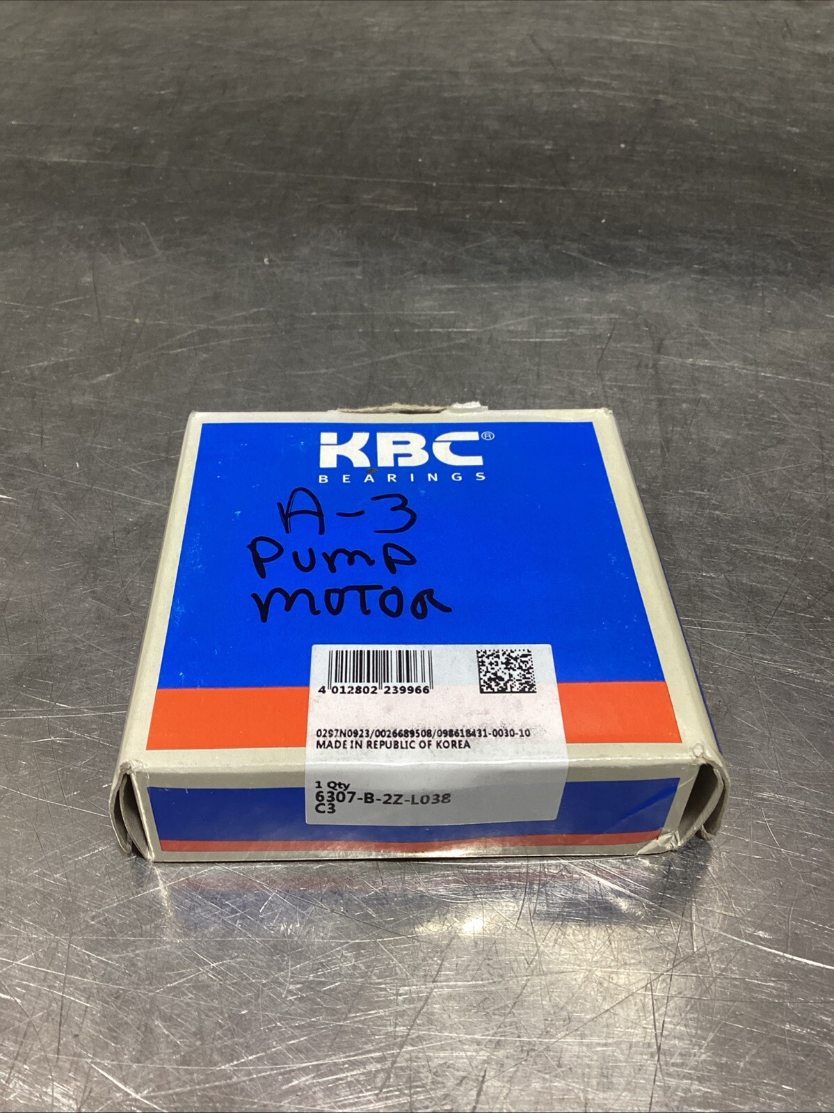 KBC 6307-B-2Z-L038 C3 Radial Deep Groove Ball Bearing, NOS