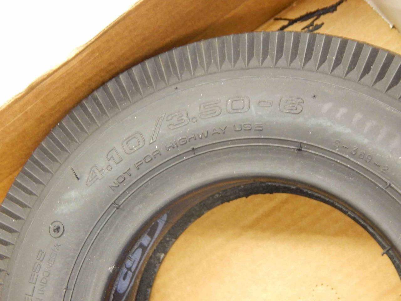 Transmaster 55A47A2-3, 4.10/3.50-6, 2530-01-294-3044 Tubeless Tire & Tube