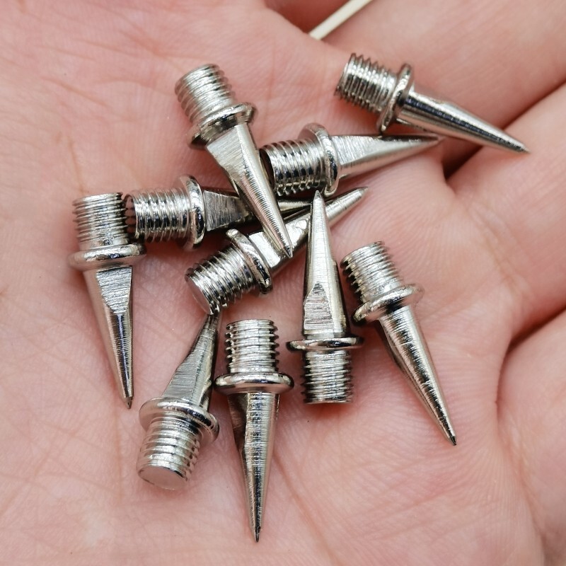 10pcs Track Spikes 13.5mm Steel Long Nail for Track Shoes, Silver Tone