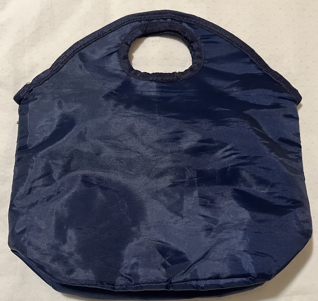 Citibank Citi Lunch Bag Blue Nylon Zip Closure Front Flap Pocket