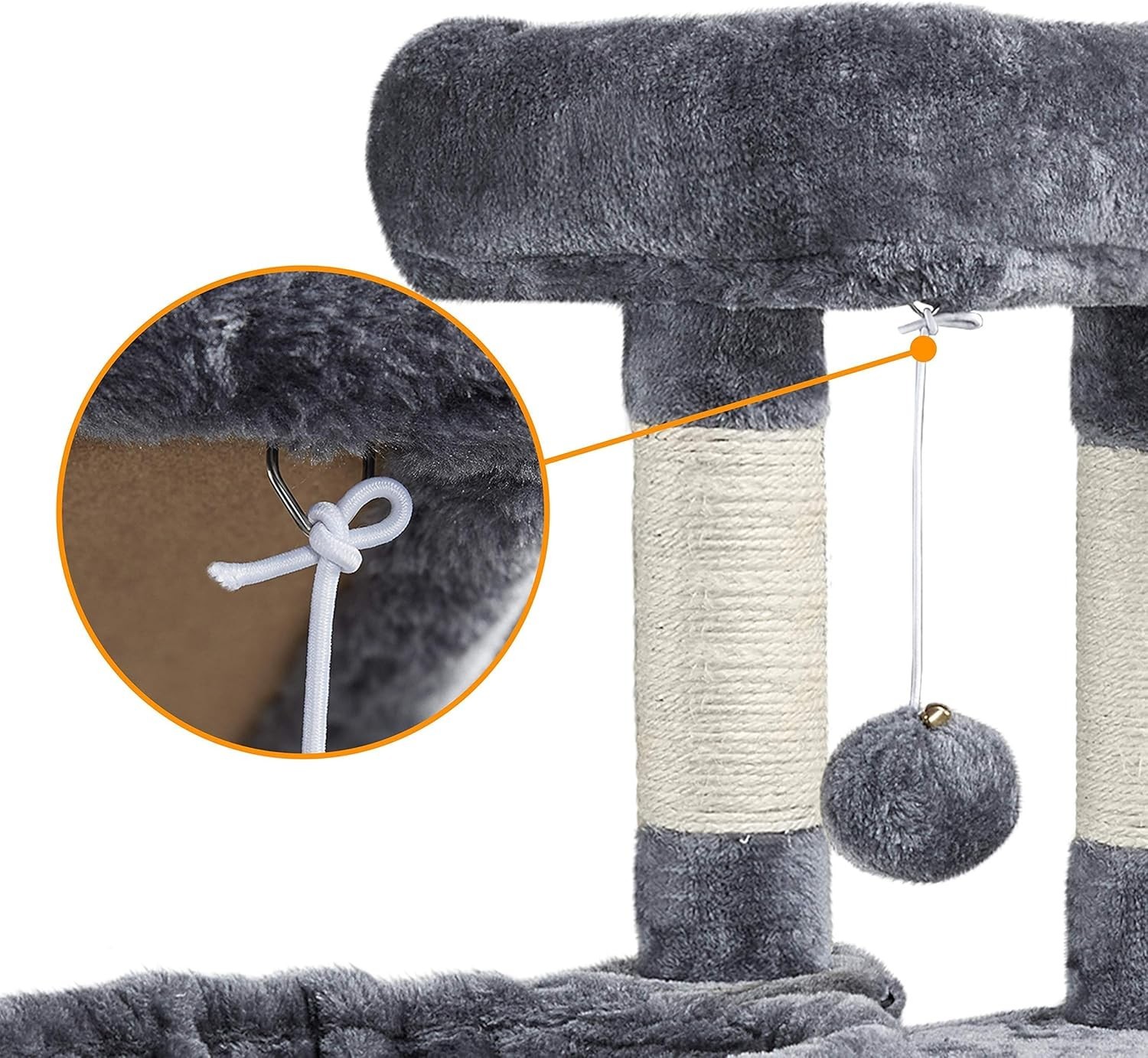 Topeakmart Medium Plush Cat Tree for Small Kittens, Dark Gray