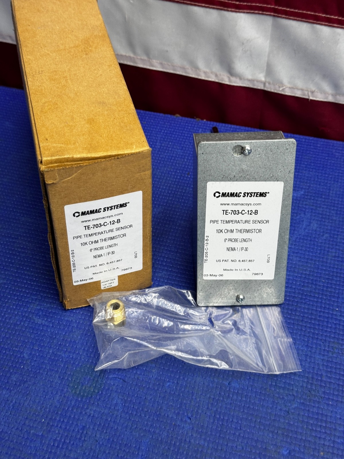 MAMAC Systems TE-703-C-12-B-3 HVAC Pipe Immersion Temp Sensor, TE703-C Series