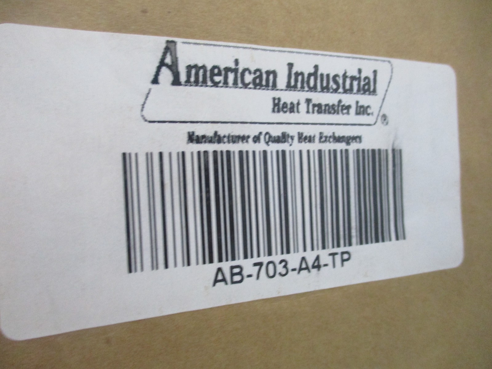 AMERICAN INDUSTRIAL AB-703-A4-TP, HEAT EXCHANGER, IA0296