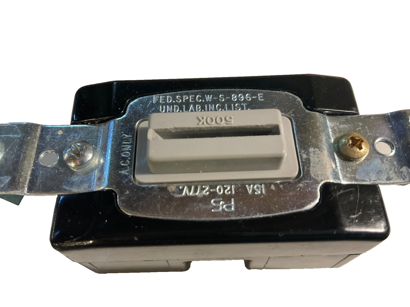 NOS Pass &Seymor 1202-L LOCKING AC FLUSH TOGGLE SWITCH DOUBLE POLE 15A 120-277V