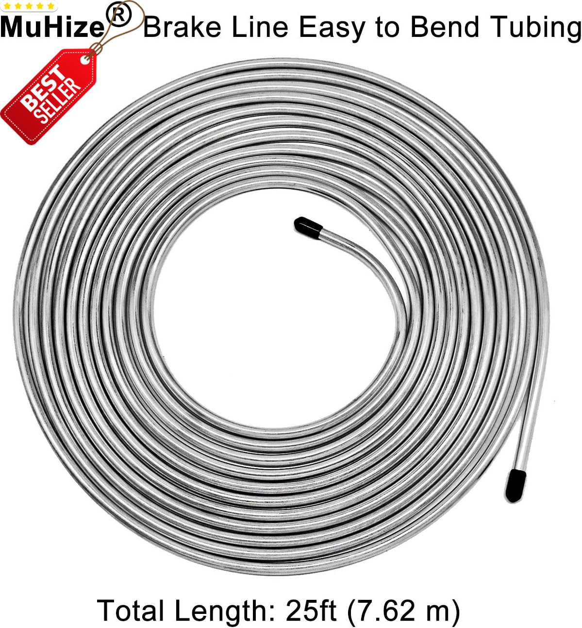 25Ft 3/16″ Brake Line Kit Zinc Steel Tubing w/ 16 Fittings for Car Truck SUV – U