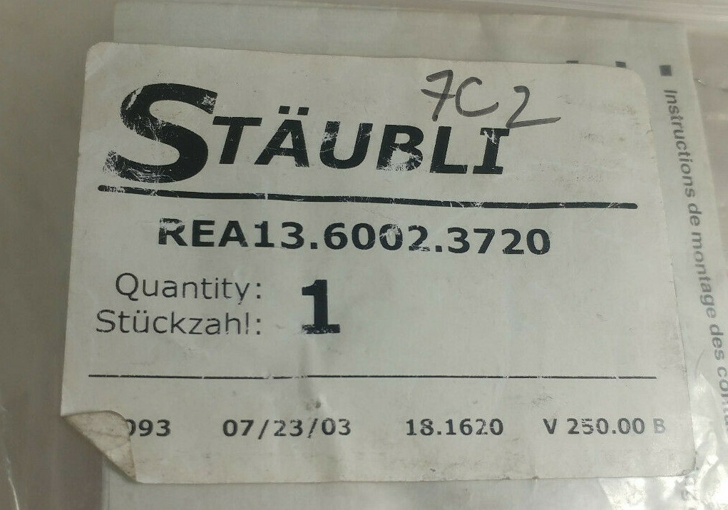 1 NEW STAUBLI REA13.6002.3720 CONNECTOR NIP ***MAKE OFFER***