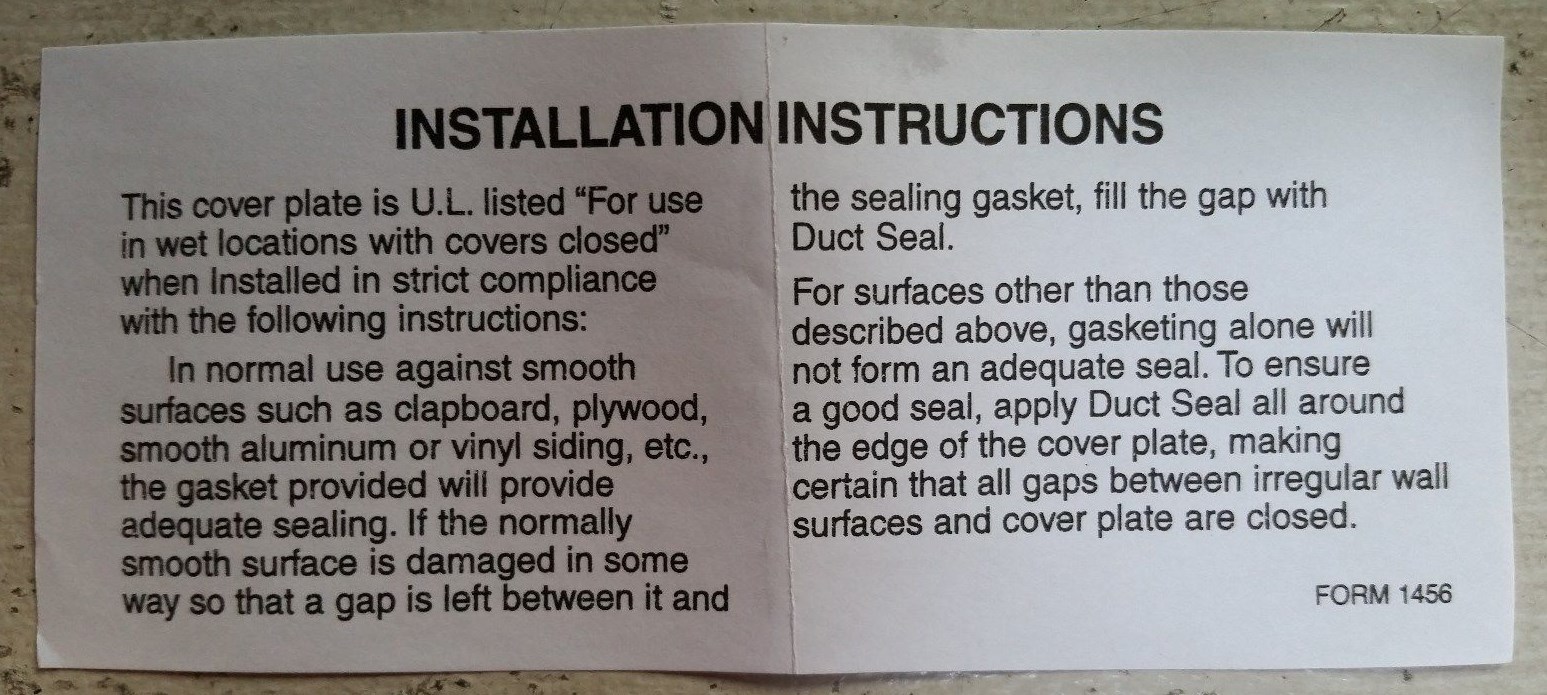HUBBELL WEATHERPROOF PLATE CWP26H (Lot of 3)