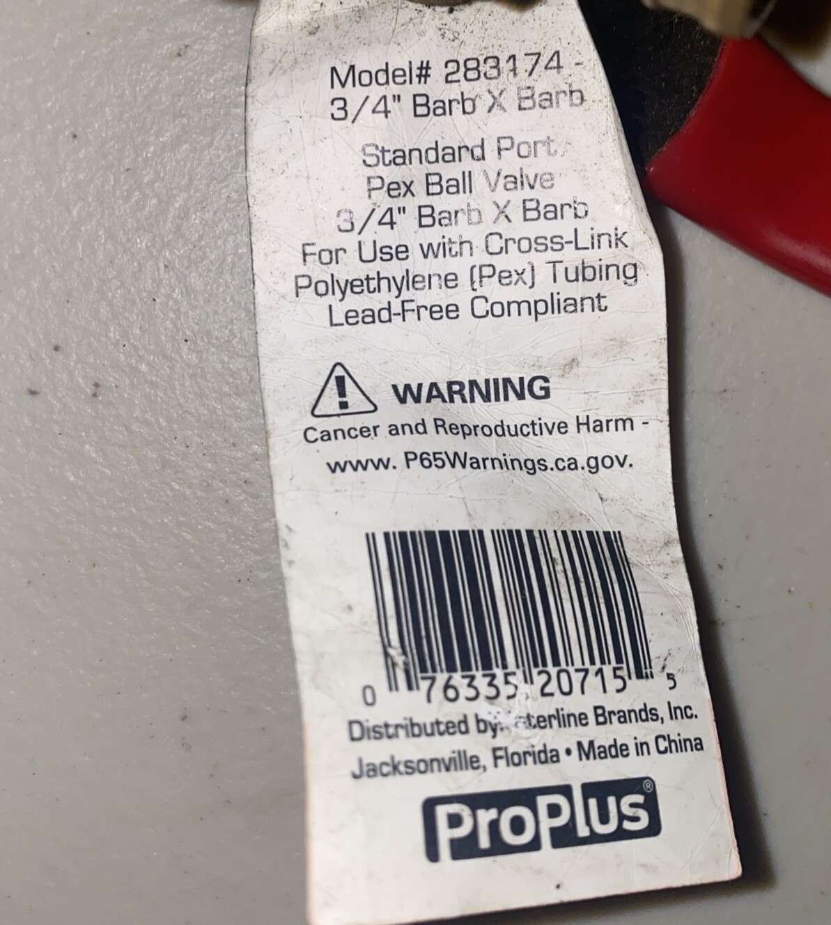 LOT OF 2 PROPLUS 283174 3/4″ PEX BALL VALVE BARB X BARB