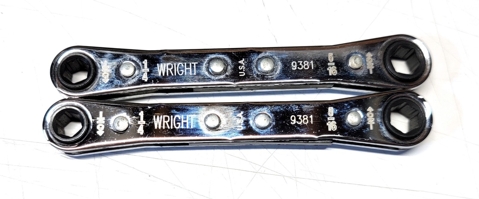 2 Wright Tool 9381 1/4-Inch x 5/16-Inch 6 Point Ratcheting Box Wrench (1 Pair)