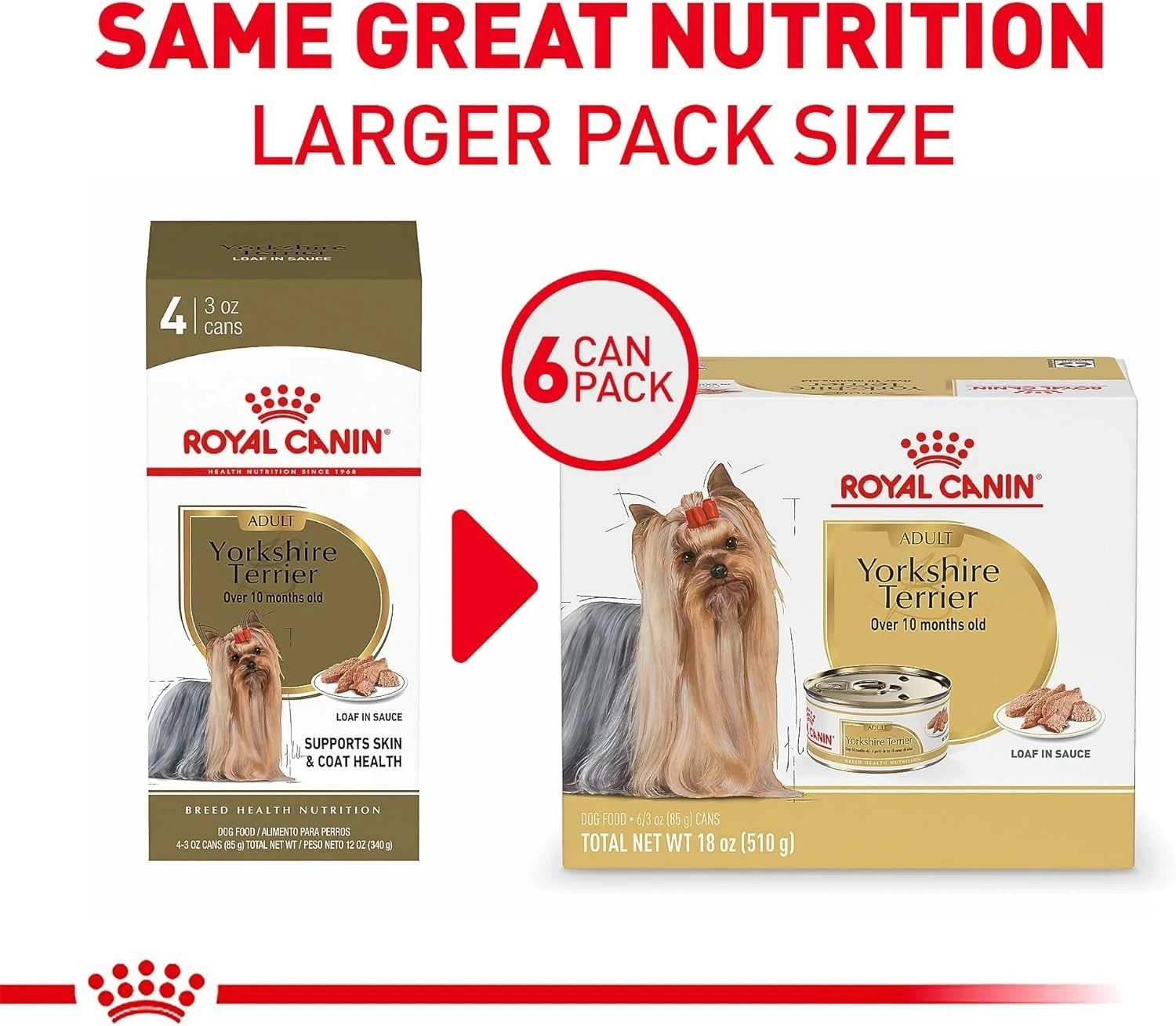Royal Canin Yorkshire Terrier Adult Loaf Dog Food, 3 oz x 24 Cans