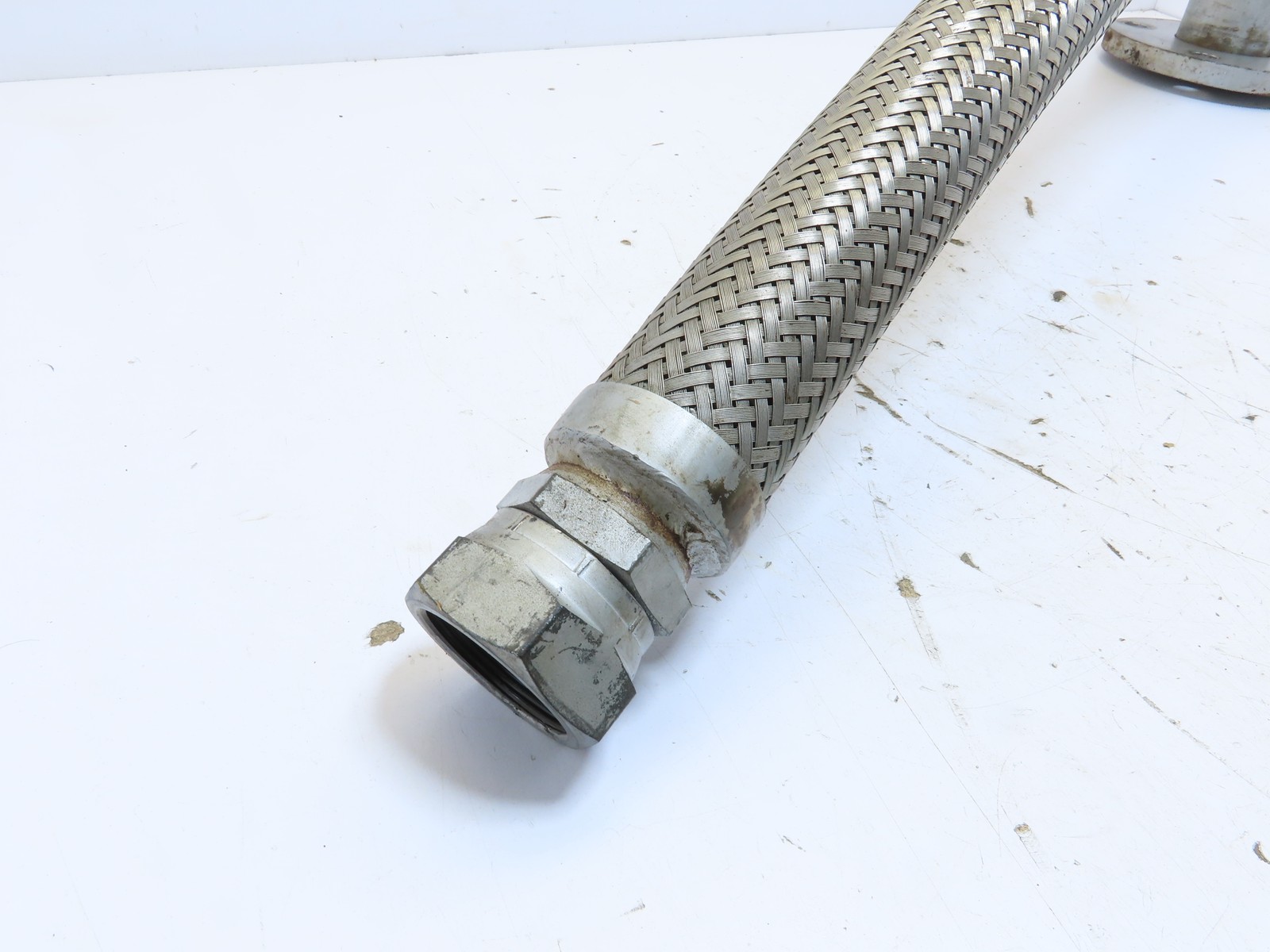 1-1/2×28″ 1-7/8-12 -24 JIC 37 Flare Braided SS Metal Flex Pipe C/S 2-1/2″ Flange