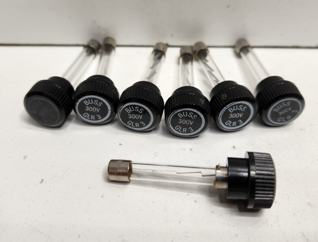 LOT OF 7 NEW NO BOX! BUSSMANN 3A 300V FUSES GLR-3