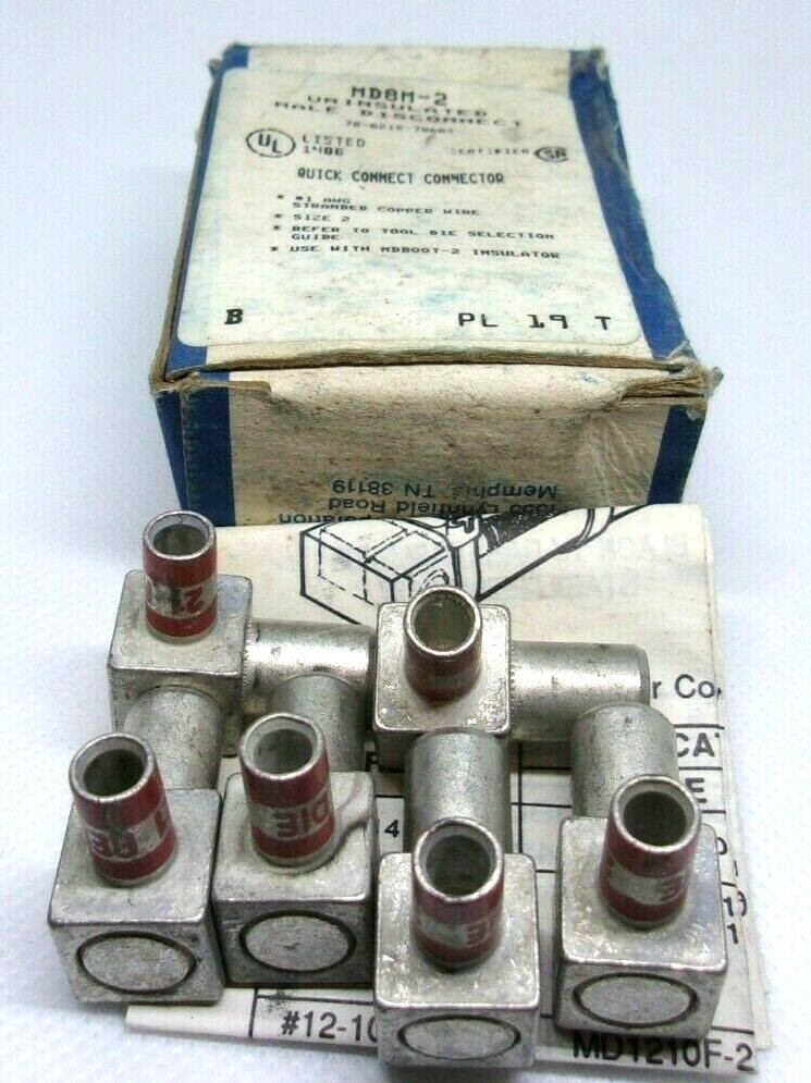 Thomas&Betts Color-Keyed Uninsulated Male disconnect size 2 MD8M-2 *LOT OF 6*