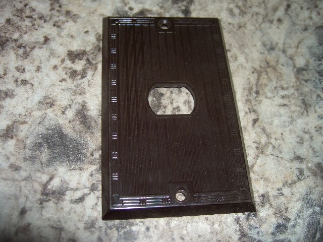 Vintage p&s art deco cover plate switch horizontal ribbed NO SCREWS