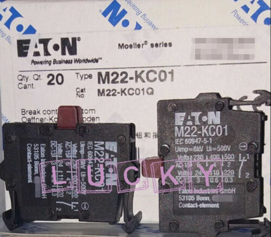 20PCS/BOX NEW FOR EATON M22-KC01 Button Normally Closed Contact replacement