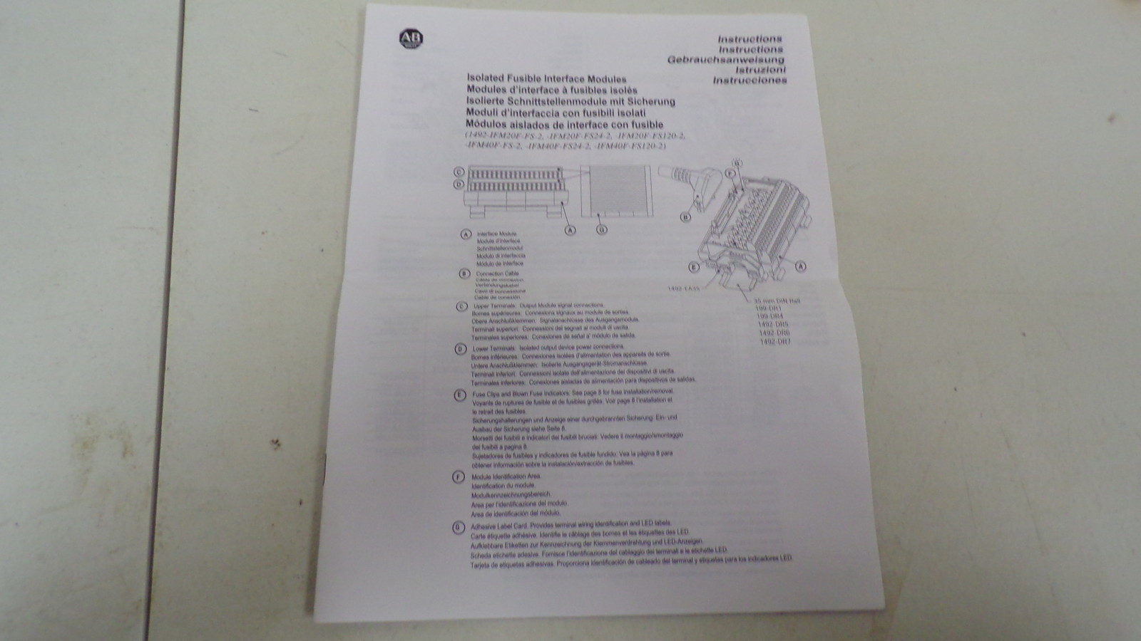 Allen Bradley 40063-316-01 Fusible Interface Module Instructions *FREE SHIPPING*
