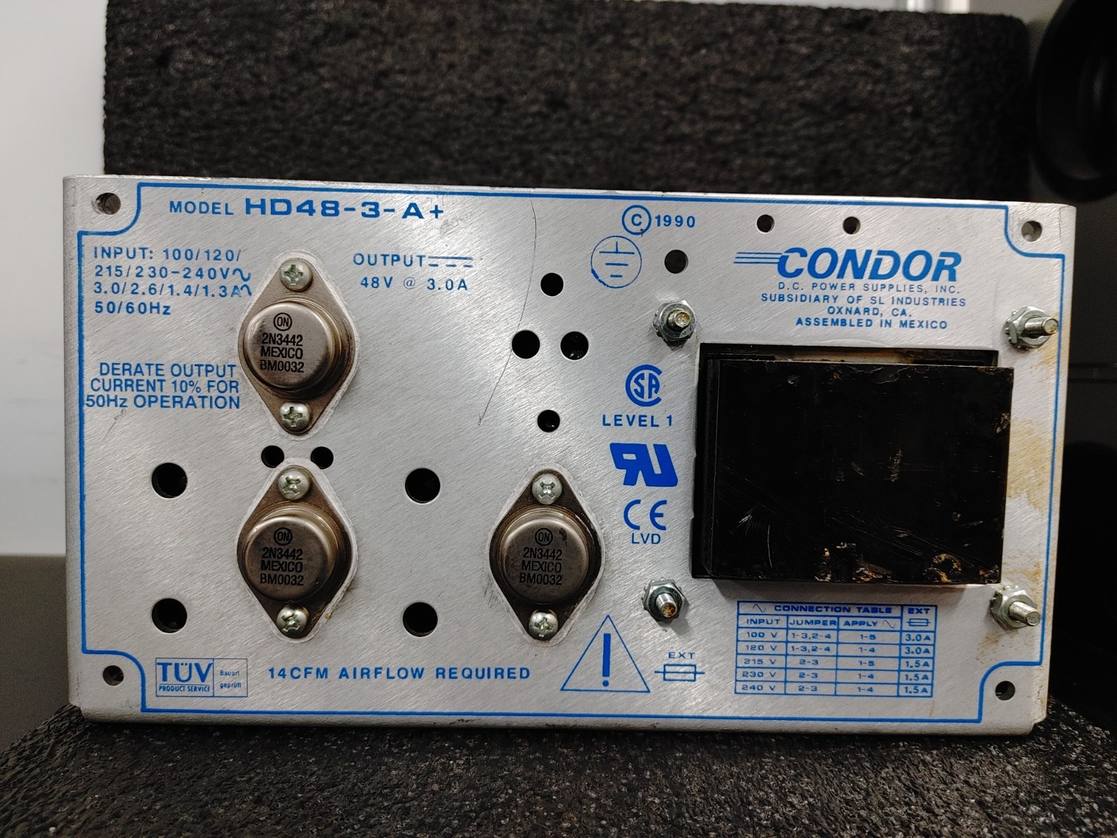 CONDOR HD48-3-A+ 48V 3.0A Output Power Supply