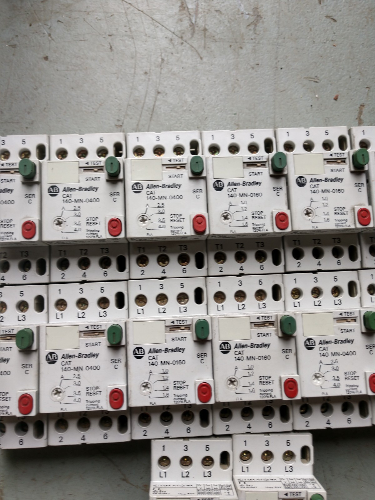 Lot of 14 ALLEN BRADLEY 140-MN-0160 MANUAL MOTOR STARTER