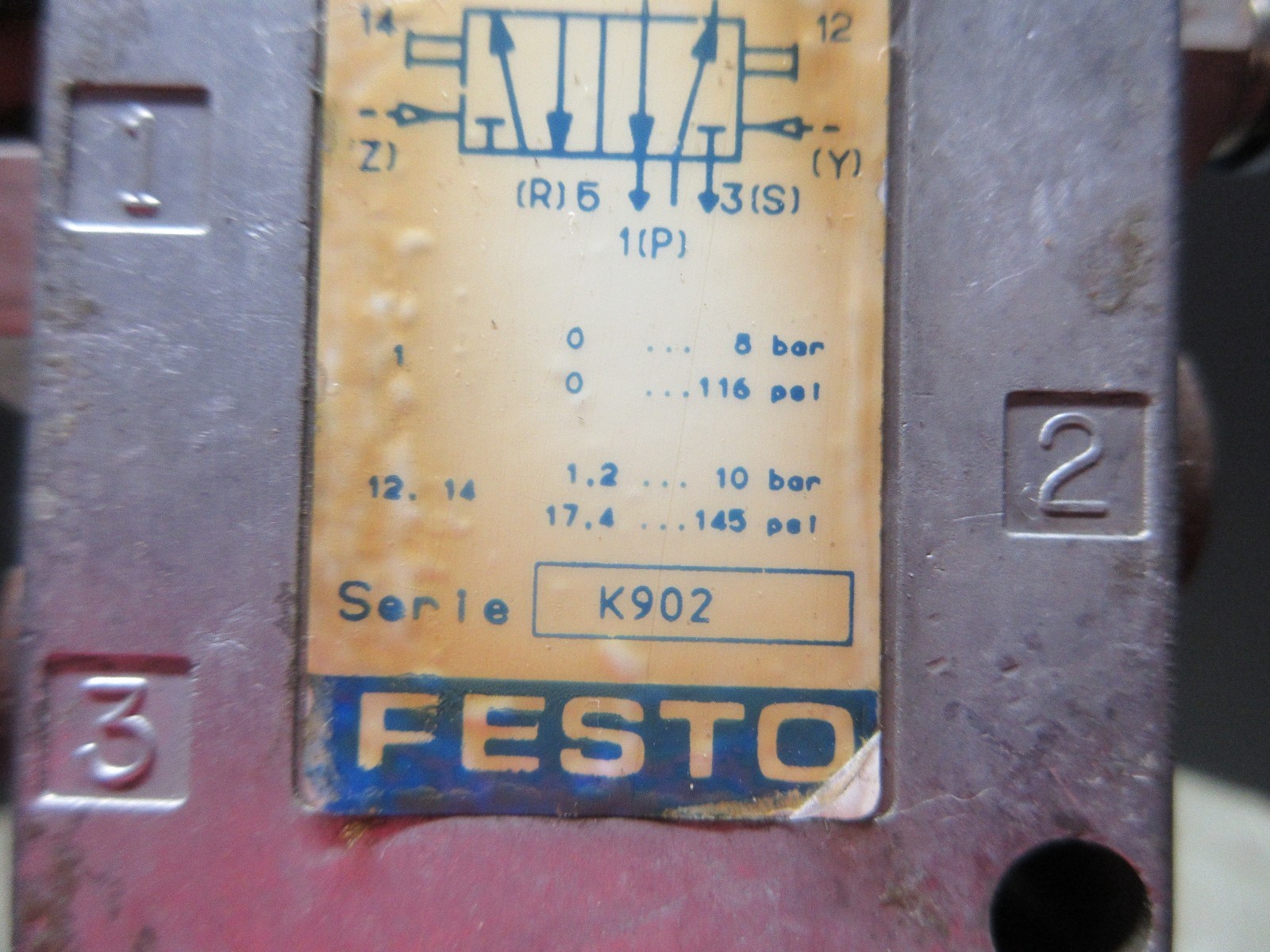 FESTO VALVE UNIT 10 408 JH-5-1/4 K902 CNC EDM 10408 CHIRON FZ22-W