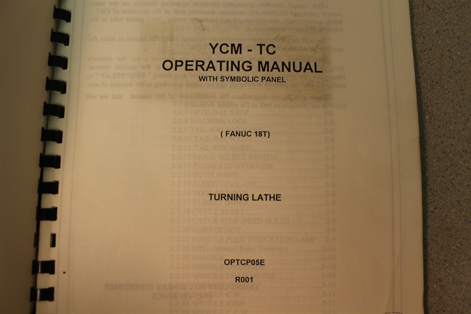 Supermax YCM-TC Operating Manual with Symbolic Panel Fanuc 18T *FREE SHIPPING*