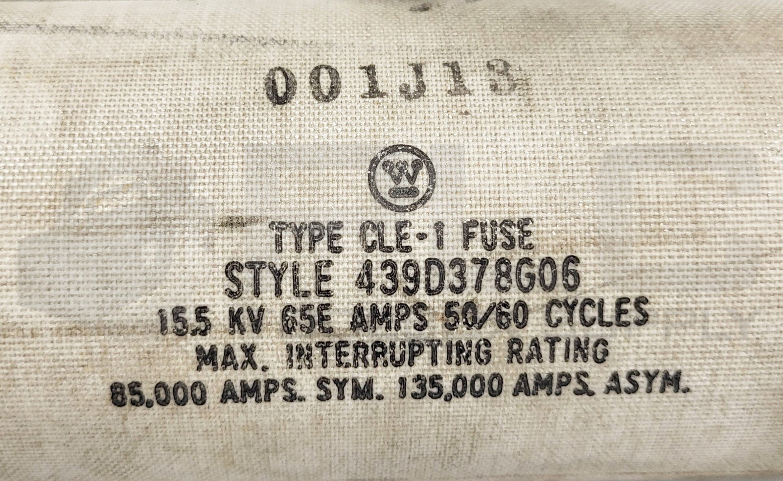 WESTINGHOUSE 439D378G06 CLE-1 FUSE 15.5KV 65E AMPS 50/60 CYCLES