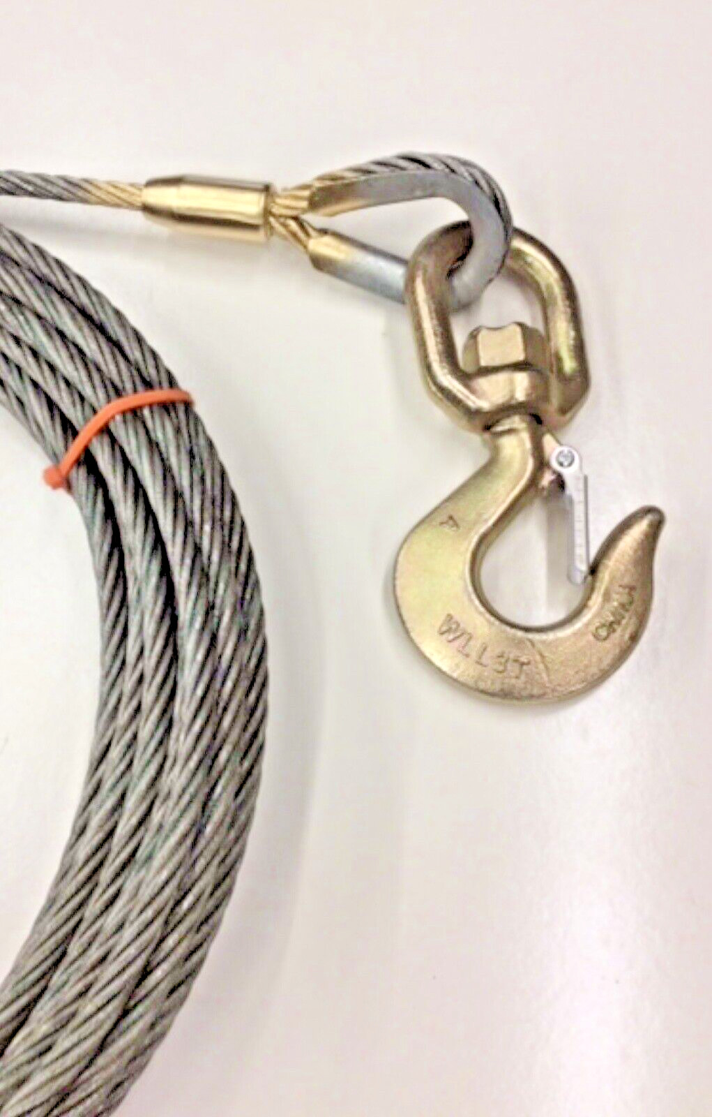 3/8” X 50’ Tow Truck Wrecker Cable EIPS Steel Core W/Swivel Winch Line 🇺🇸