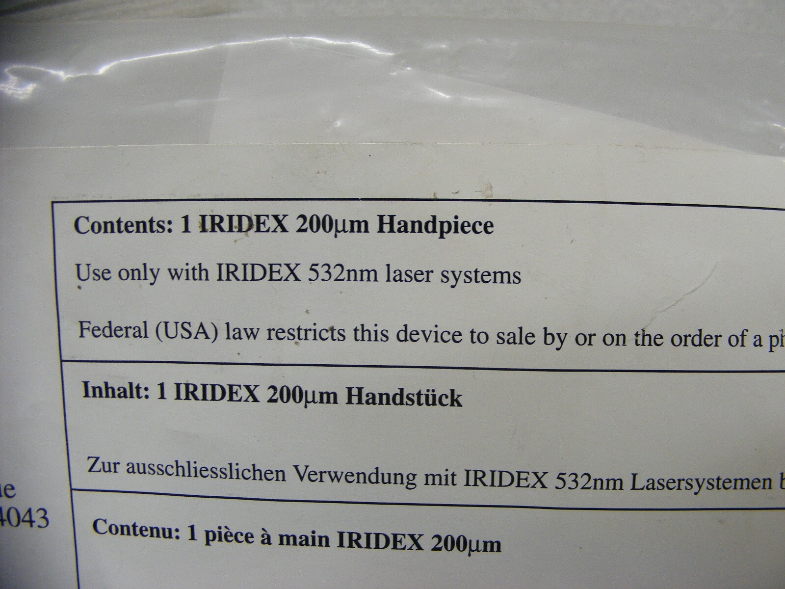 Iridex Laser Handpiece 200um 40054 (med)