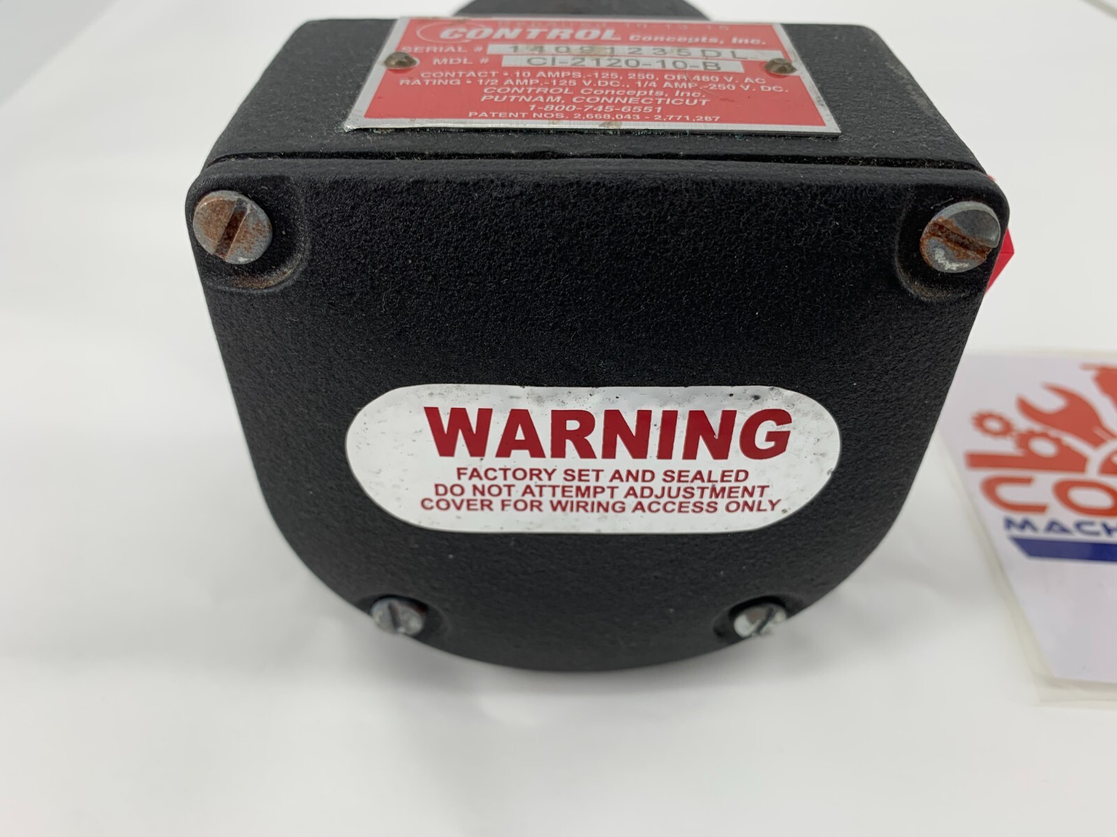 Control Concepts, Inc. CI-2120-10-B SPDT Zero Speed Switch 10A 125/250/480V