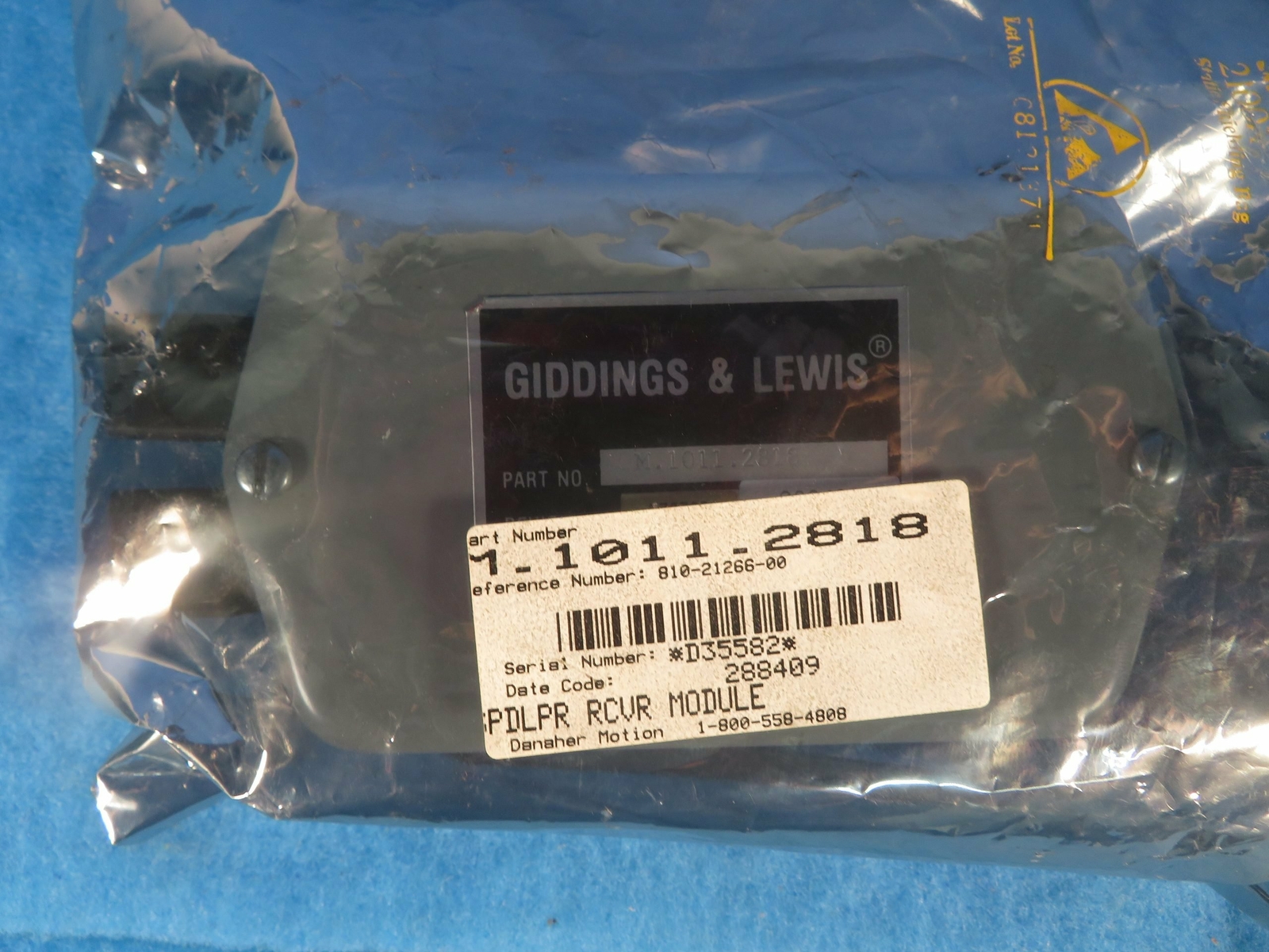 GIDDINGS & LEWIS M.1011.2818 SPINDLE PROBE RECEIVER BOX 1 yr warranty