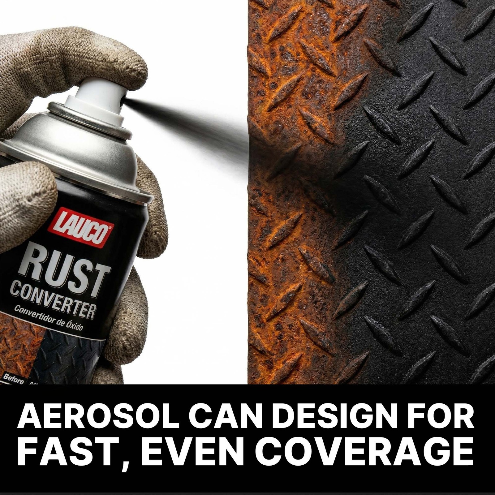 LAUCO Rust Converter Spray 13oz Pack of 1, Fast Dry Rust Remover & Converter