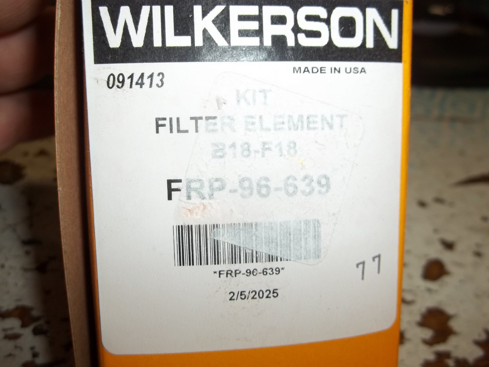 FACTORY SEALED WILKERSON FILTER ELEMENT KIT B18-F18 FRP-96-639 (BIN61)