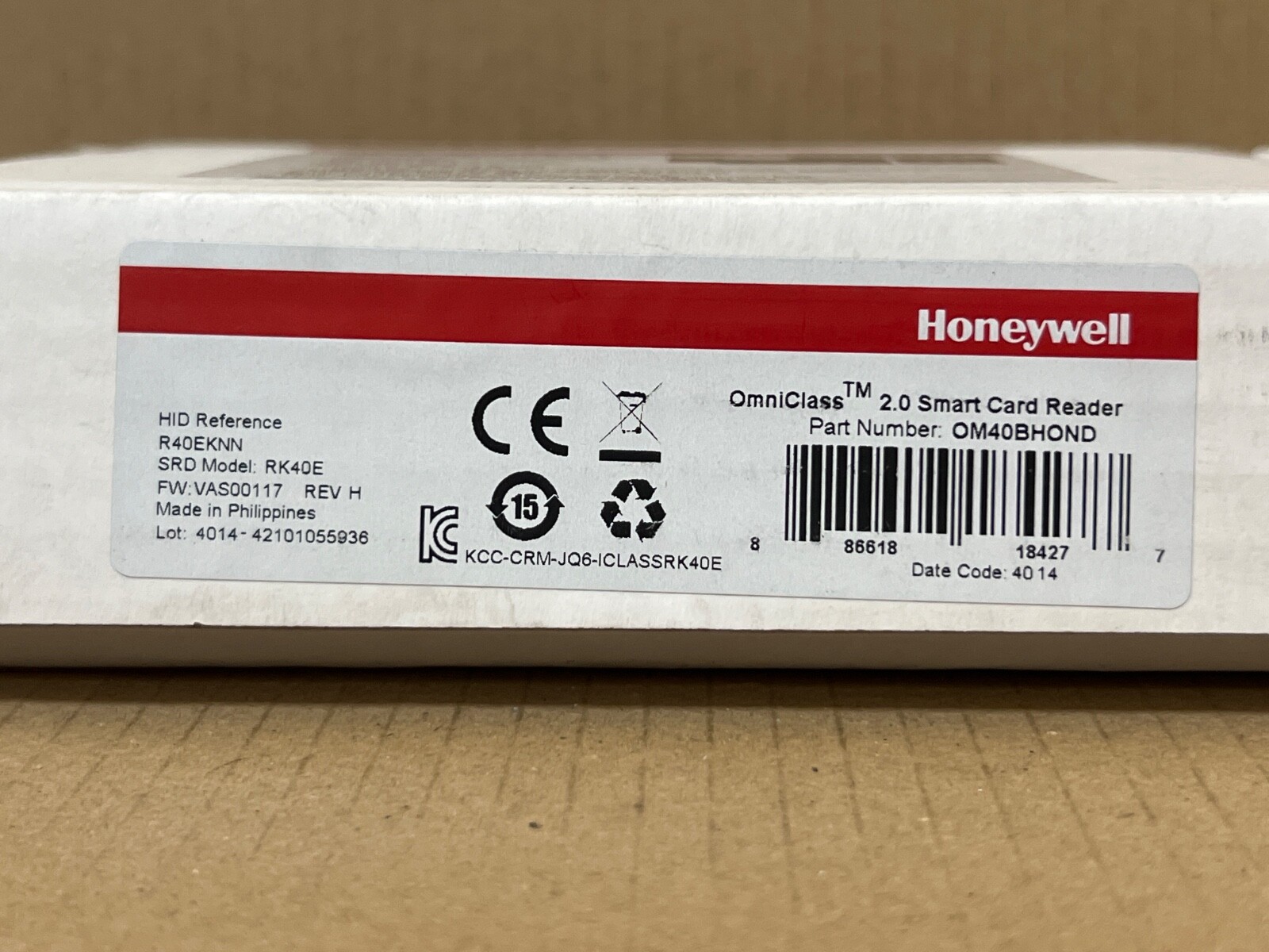 HONEYWELL OMNICLASS OM40BHOND Smart Card Reader