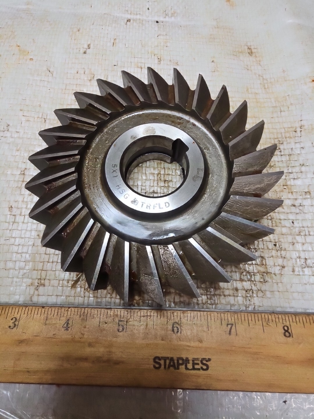 BUTTERFIELD 5″ X 1″ X 1 1/4″ SIDE MILLING CUTTER STRAIGHT TOOTH HSG LOOKS NEW